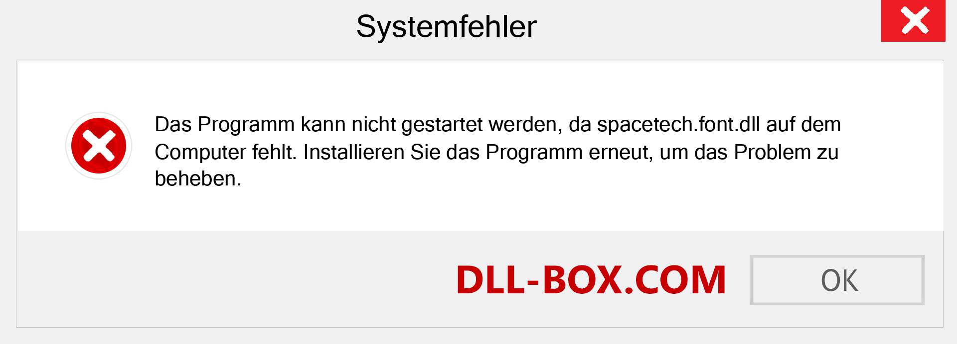 spacetech.font.dll-Datei fehlt?. Download für Windows 7, 8, 10 - Fix spacetech.font dll Missing Error unter Windows, Fotos, Bildern